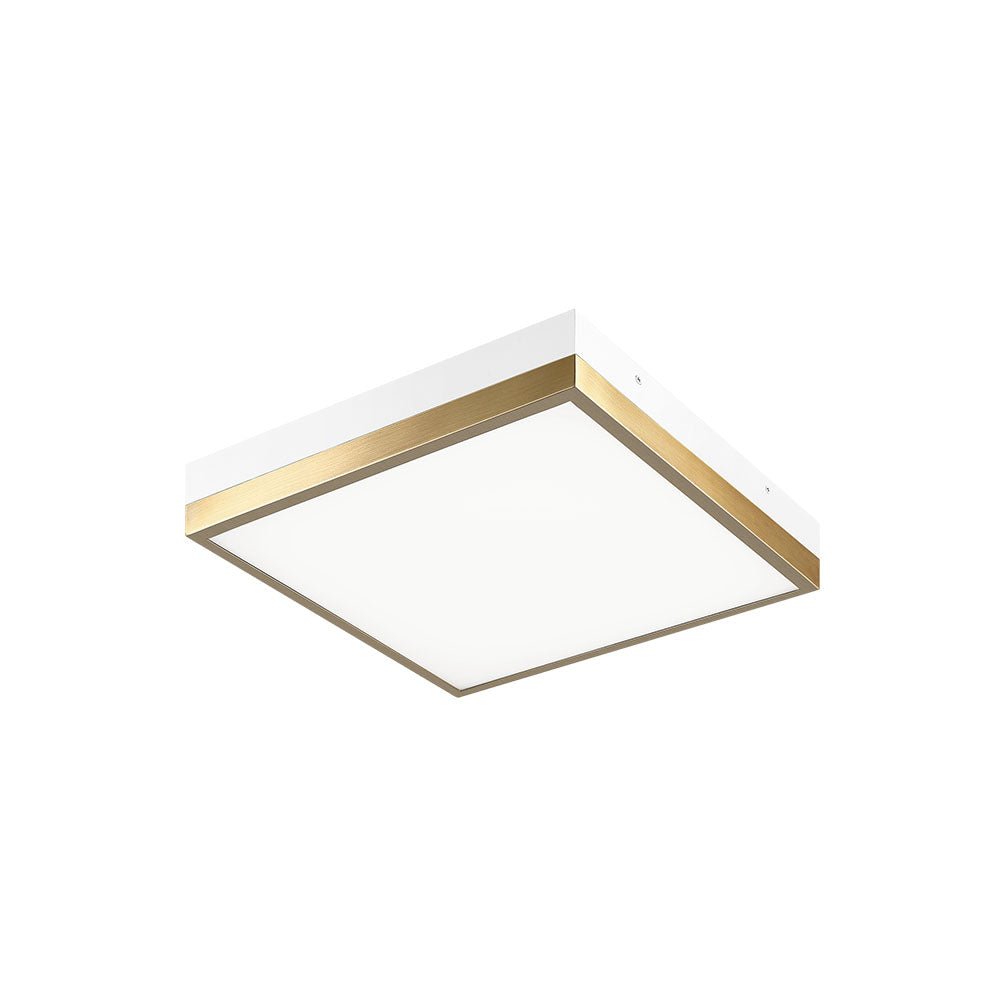 Plafonnier Tux - Blanc + Laiton vieilli 11" by Matteo Lighting | Luminaires & cie