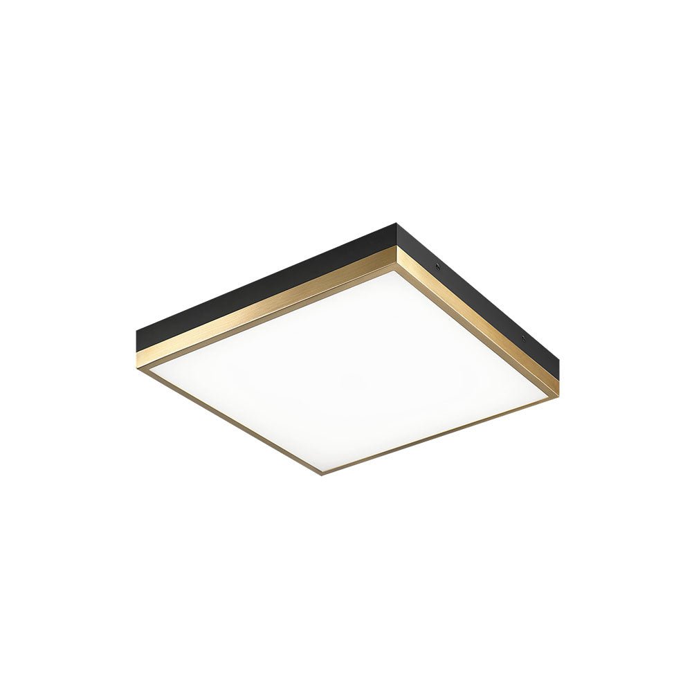 Plafonnier Tux - Noir + Laiton vieilli 14" by Matteo Lighting | Luminaires & cie