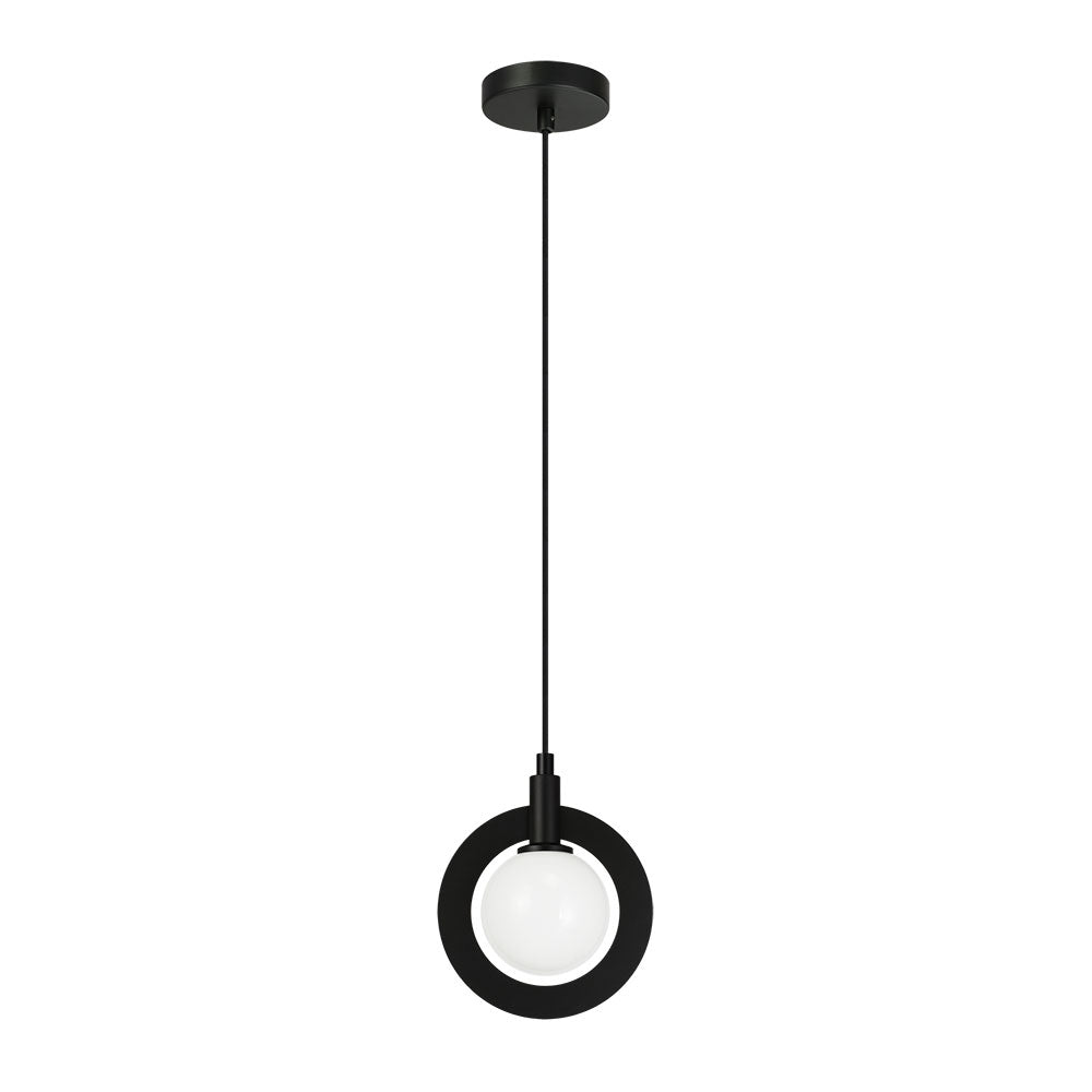 Suspension Astro - Noir 10" Opale by Matteo Lighting | Luminaires & cie