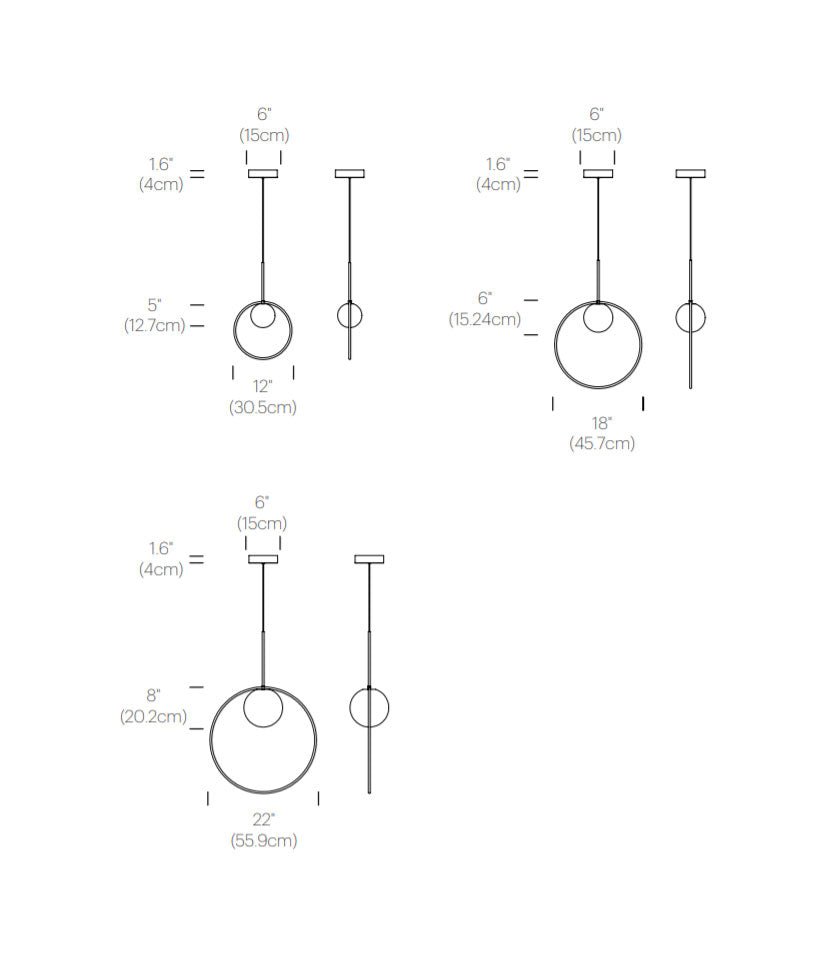 Suspension Bola Halo - Chrome 12 pouces by Pablo Designs | Luminaires & cie