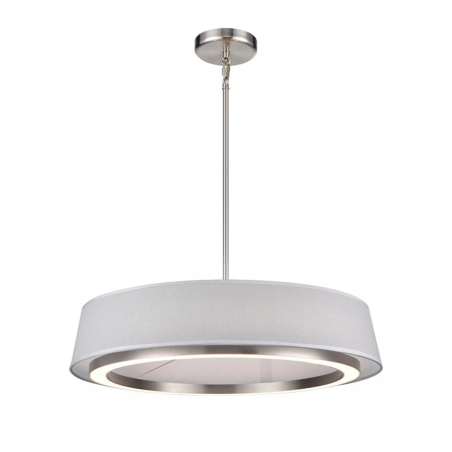 Suspension Celene - Nickel satiné et lin gris 24" by DVI Lighting | Luminaires & cie