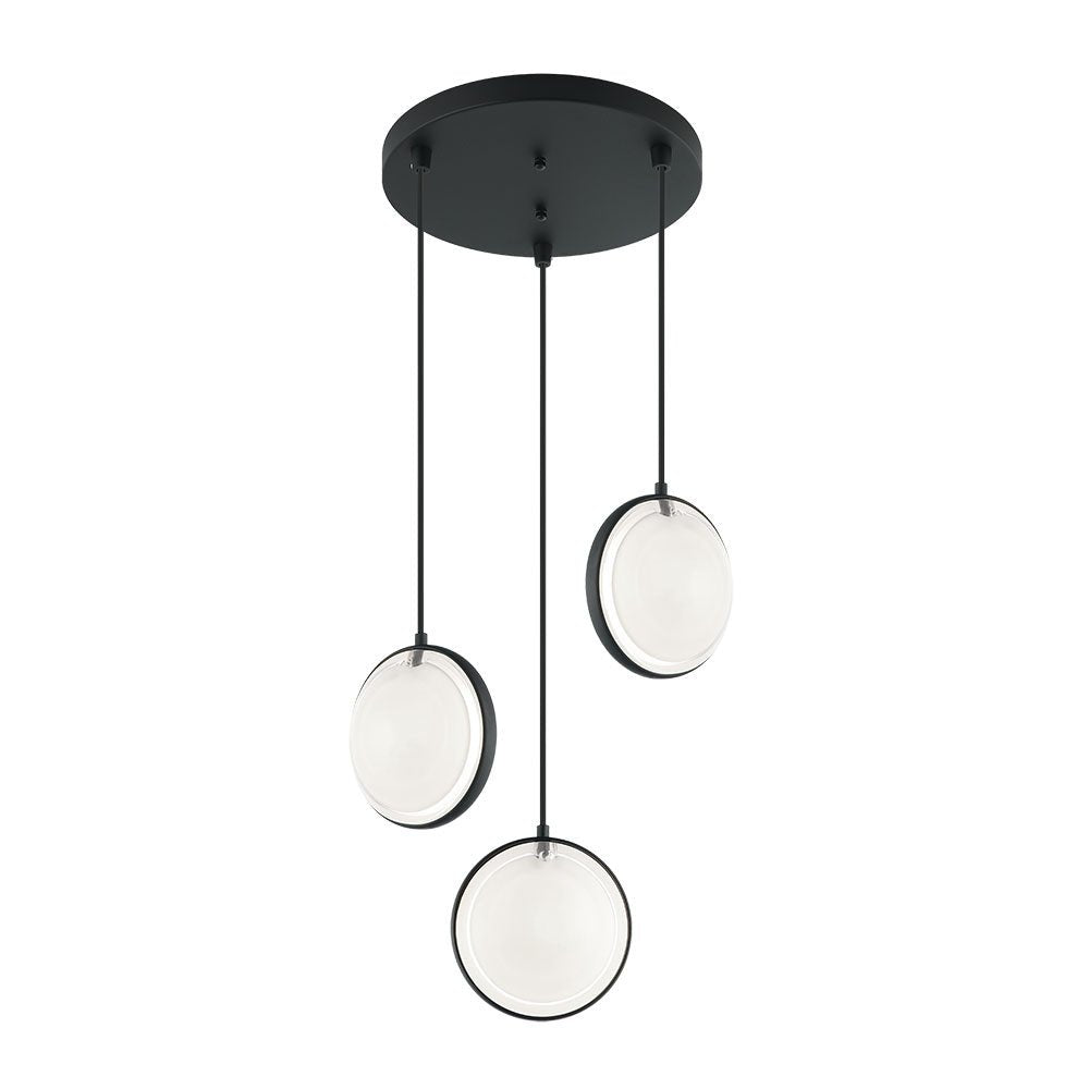 Suspension Chatoyant - Noir mat Triple by Matteo Lighting | Luminaires & cie