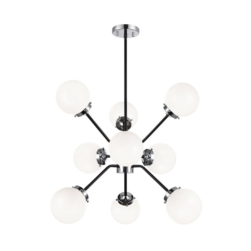 Suspension Maru - Chrome Opale 24" x 29" by Matteo Lighting | Luminaires & cie