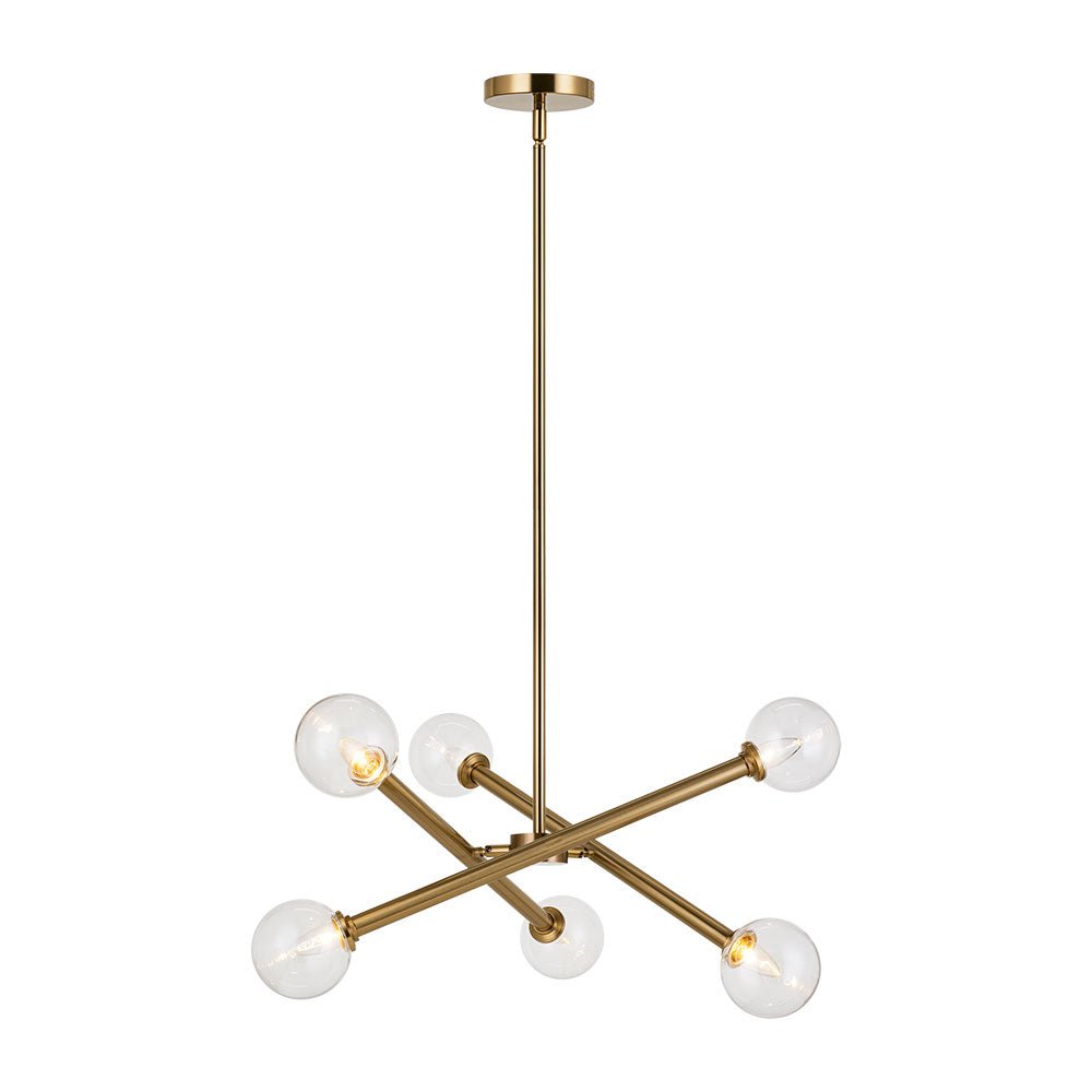 Suspension Matchstix - Laiton Clair 6 - lights by Matteo Lighting | Luminaires & cie