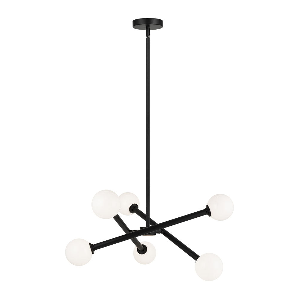 Suspension Matchstix - Noir Opal 6 - lights by Matteo Lighting | Luminaires & cie