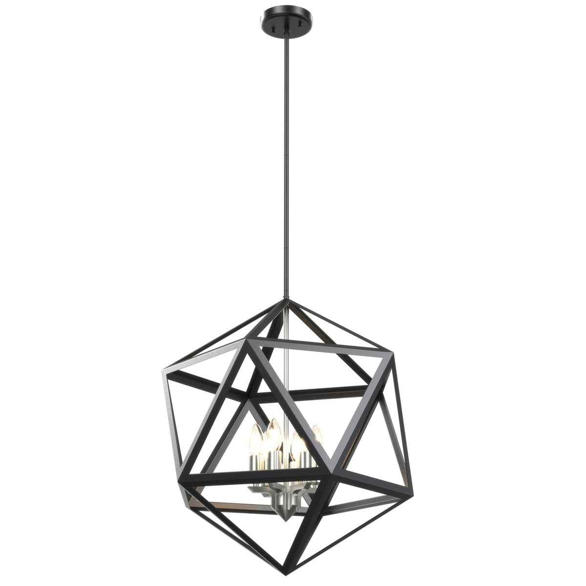 Suspension Polygon - Nickel satiné et graphite 18.5" by DVI Lighting | Luminaires & cie