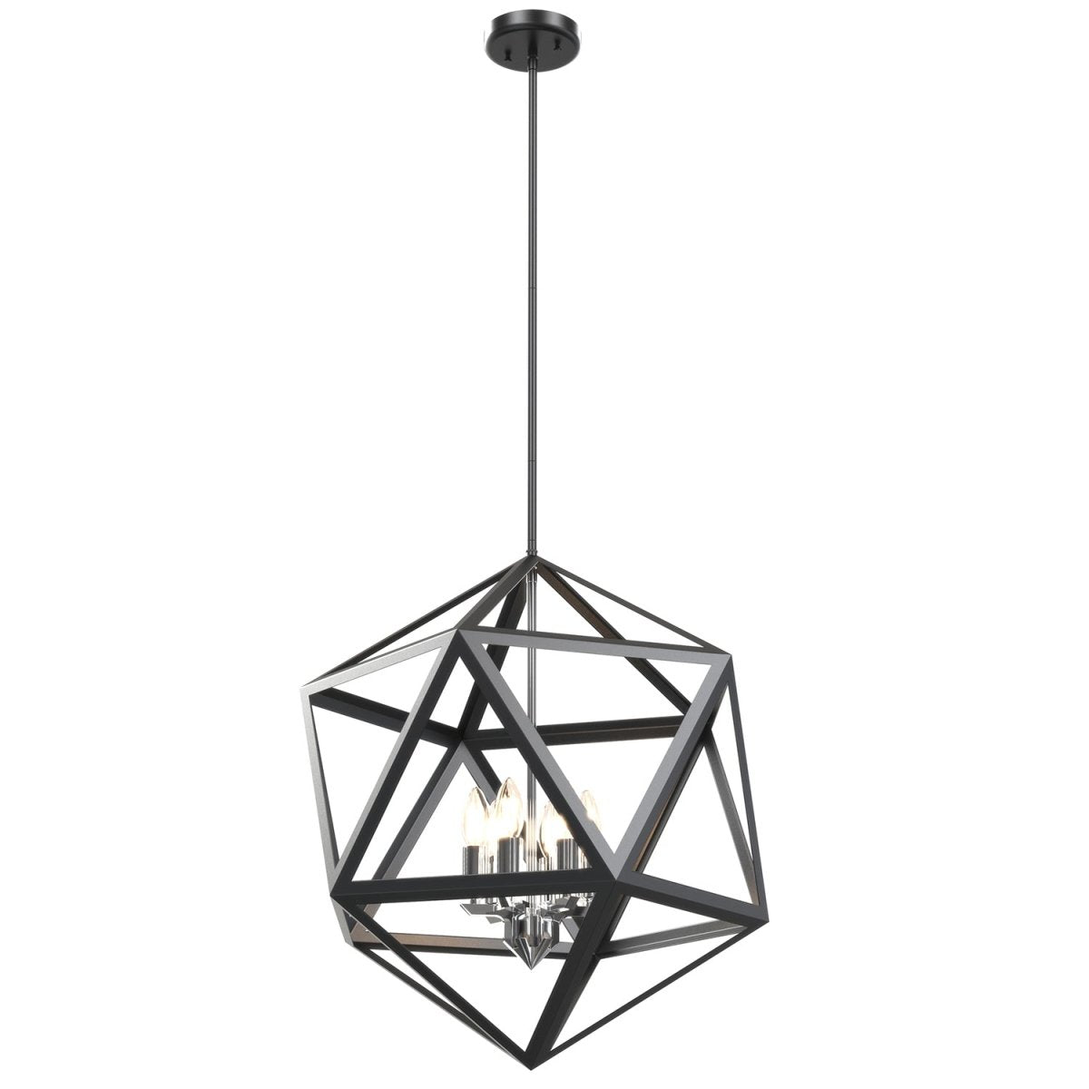 Suspension Polygon - Nickel satiné et graphite 18.5" by DVI Lighting | Luminaires & cie