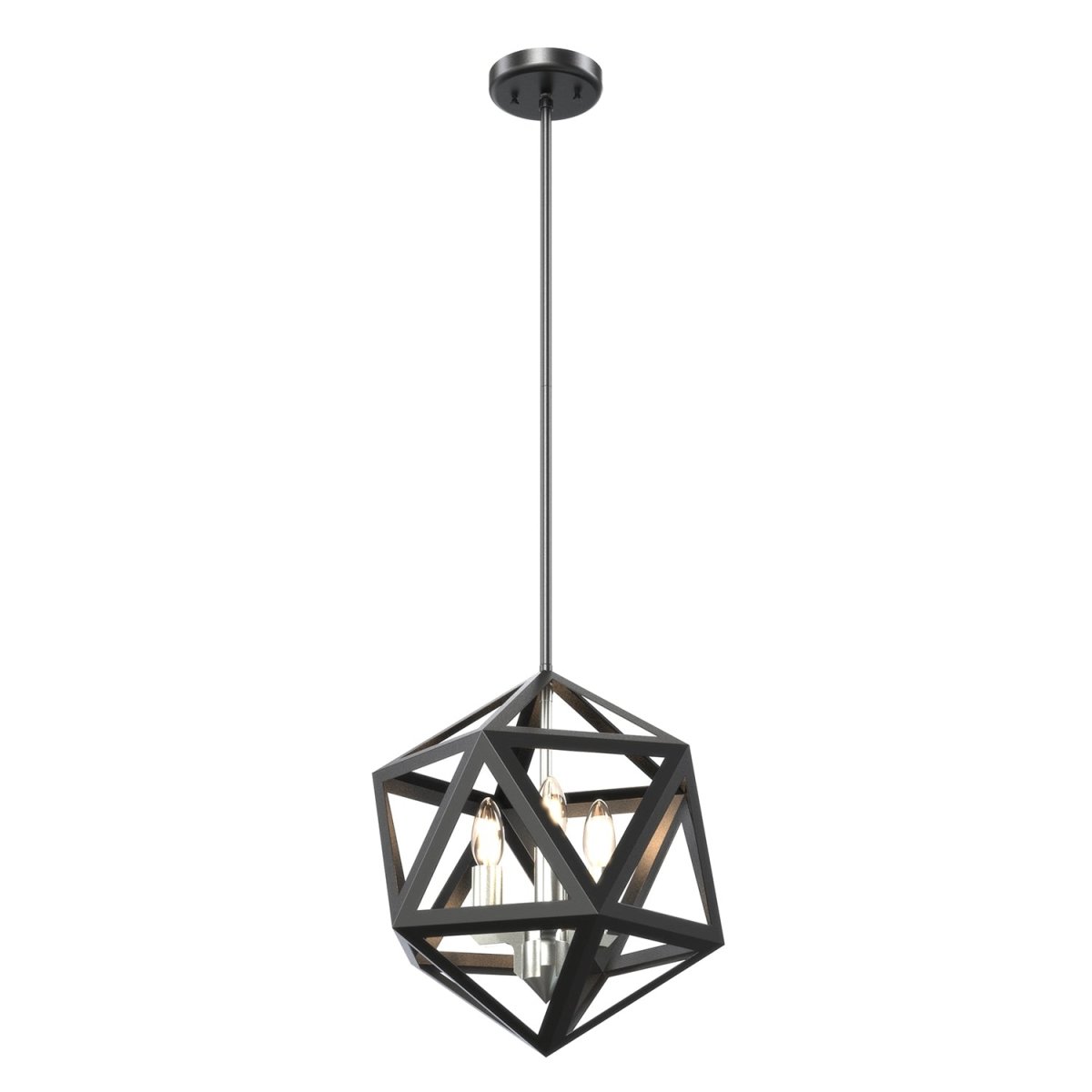 Suspension Polygon - Nickel satiné et graphite 15.25" by DVI Lighting | Luminaires & cie