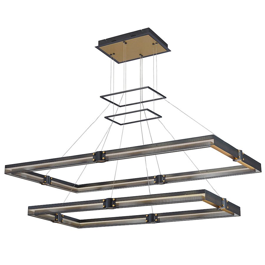 Suspension rectangulaire 2 niveaux Admiral - by Eurofase | Luminaires & cie