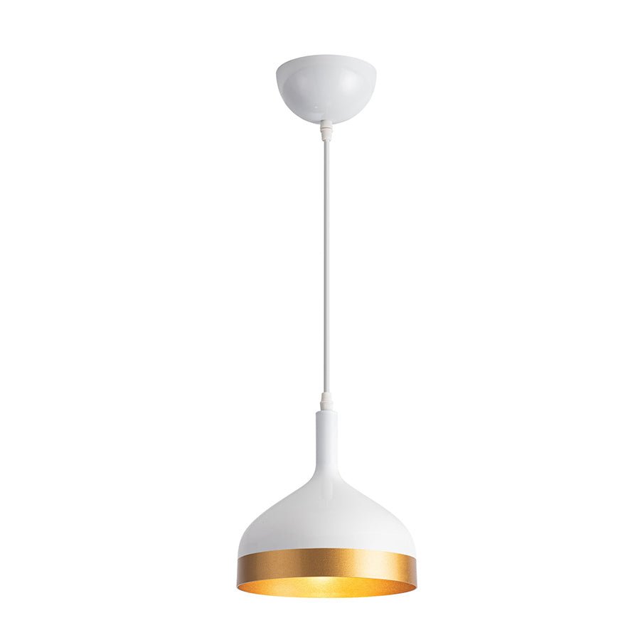 Suspension simple Dash - Blanc et or by Artcraft | Luminaires & cie