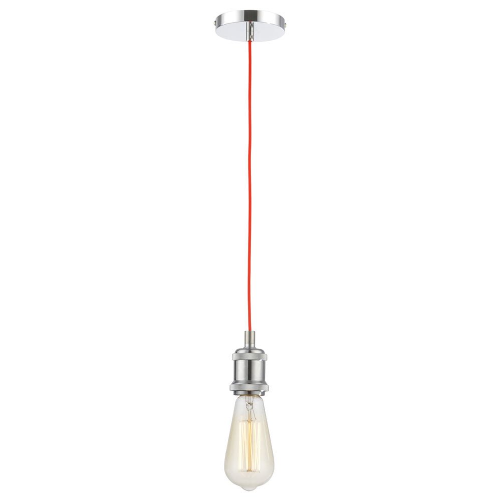 Suspension Sokkel - Chrome (fil rouge) by Creation Nova | Luminaires & cie