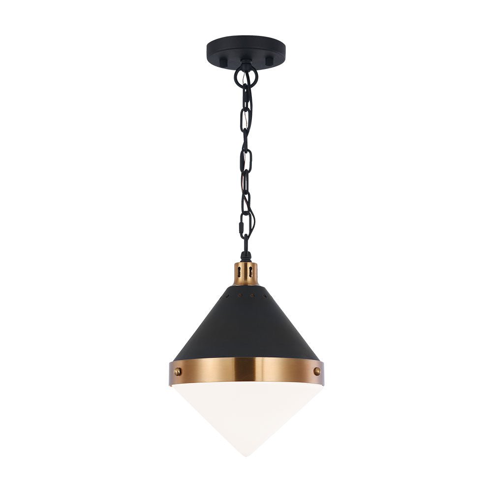 Suspension Sphericon - Opale 13" Laiton by Matteo Lighting | Luminaires & cie
