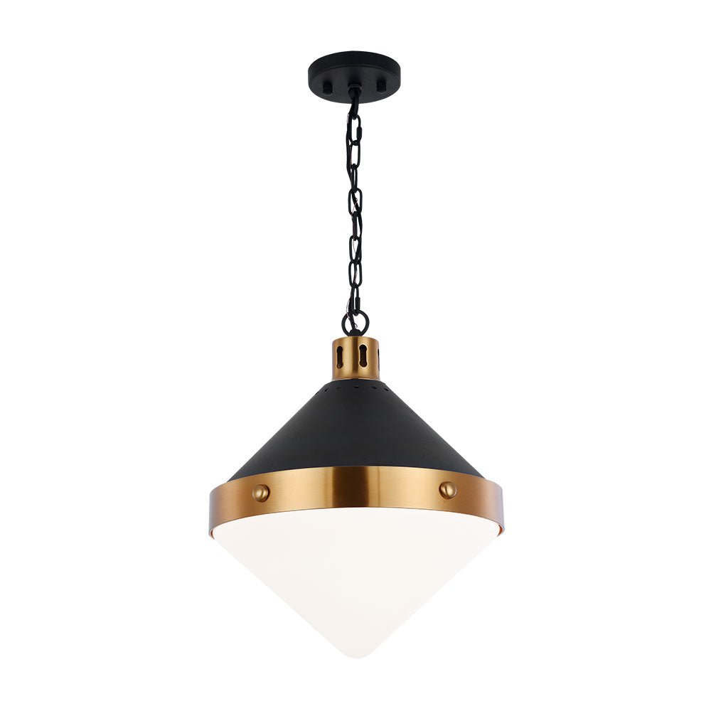 Suspension Sphericon - Opale 18" Laiton by Matteo Lighting | Luminaires & cie