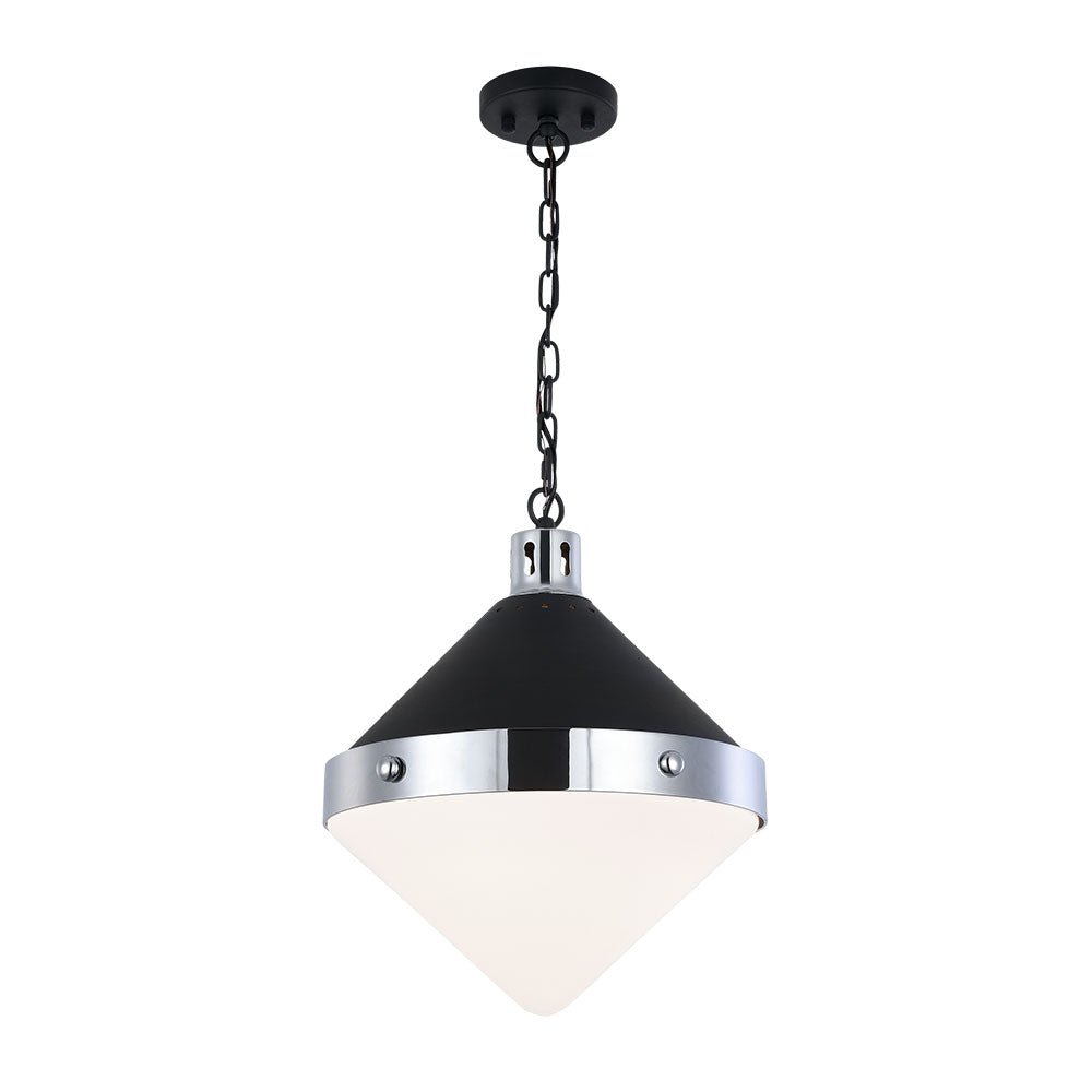 Suspension Sphericon - Opale 18" Chrome by Matteo Lighting | Luminaires & cie