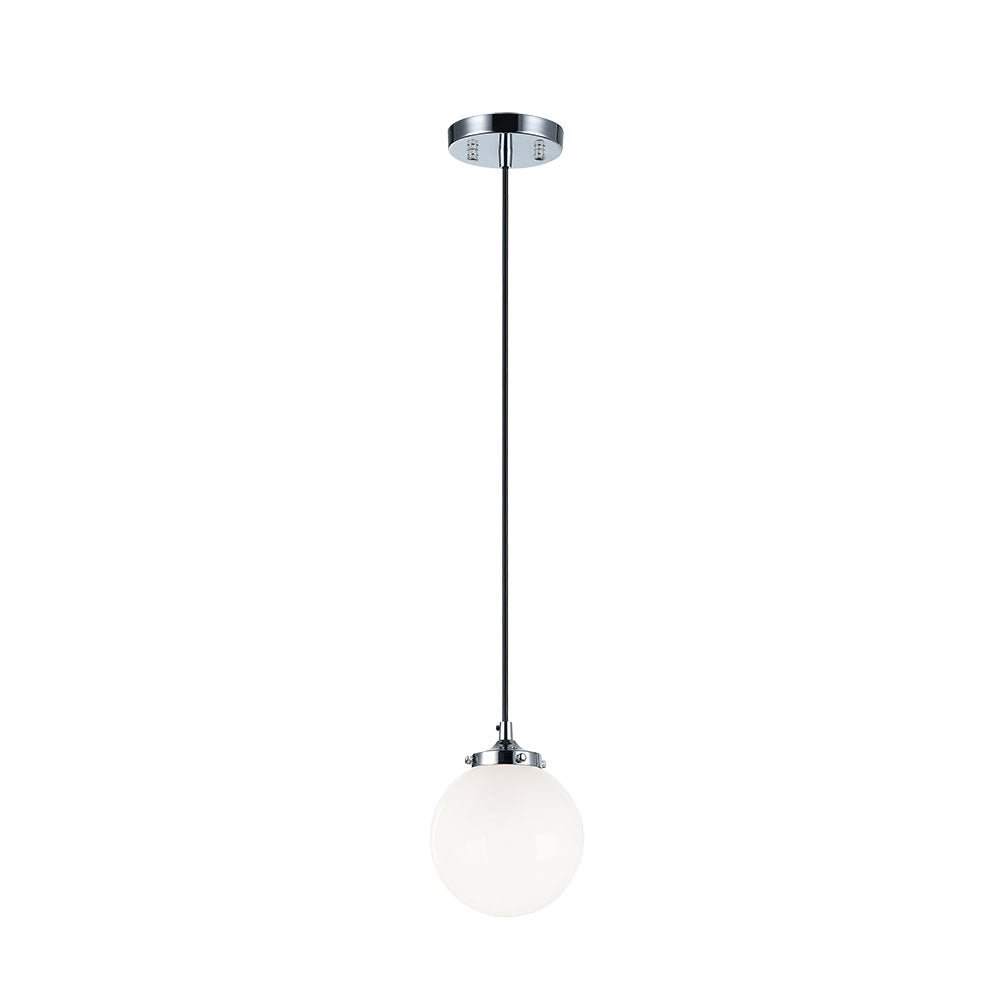 Suspension The Bougie - Chrome Opale Simple by Matteo Lighting | Luminaires & cie