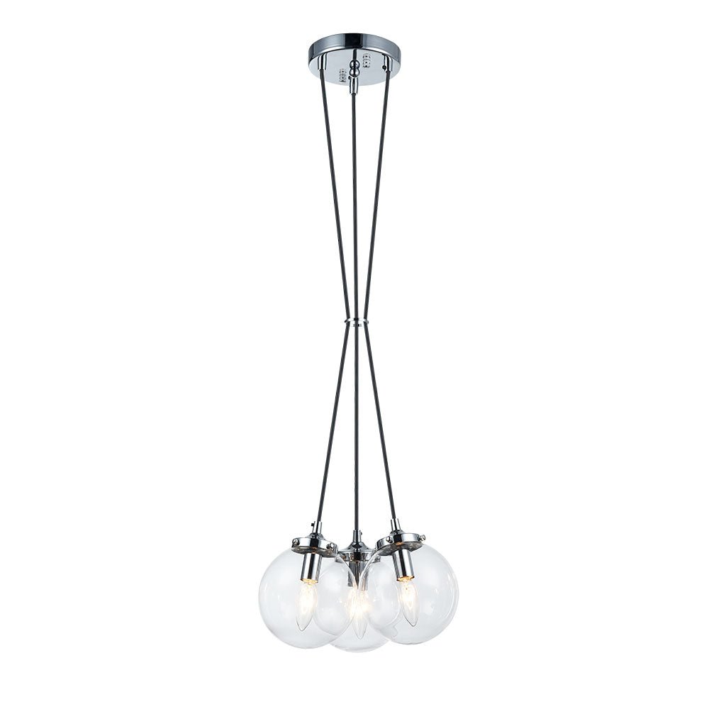 Suspension The Bougie - Chrome Clair Triple by Matteo Lighting | Luminaires & cie