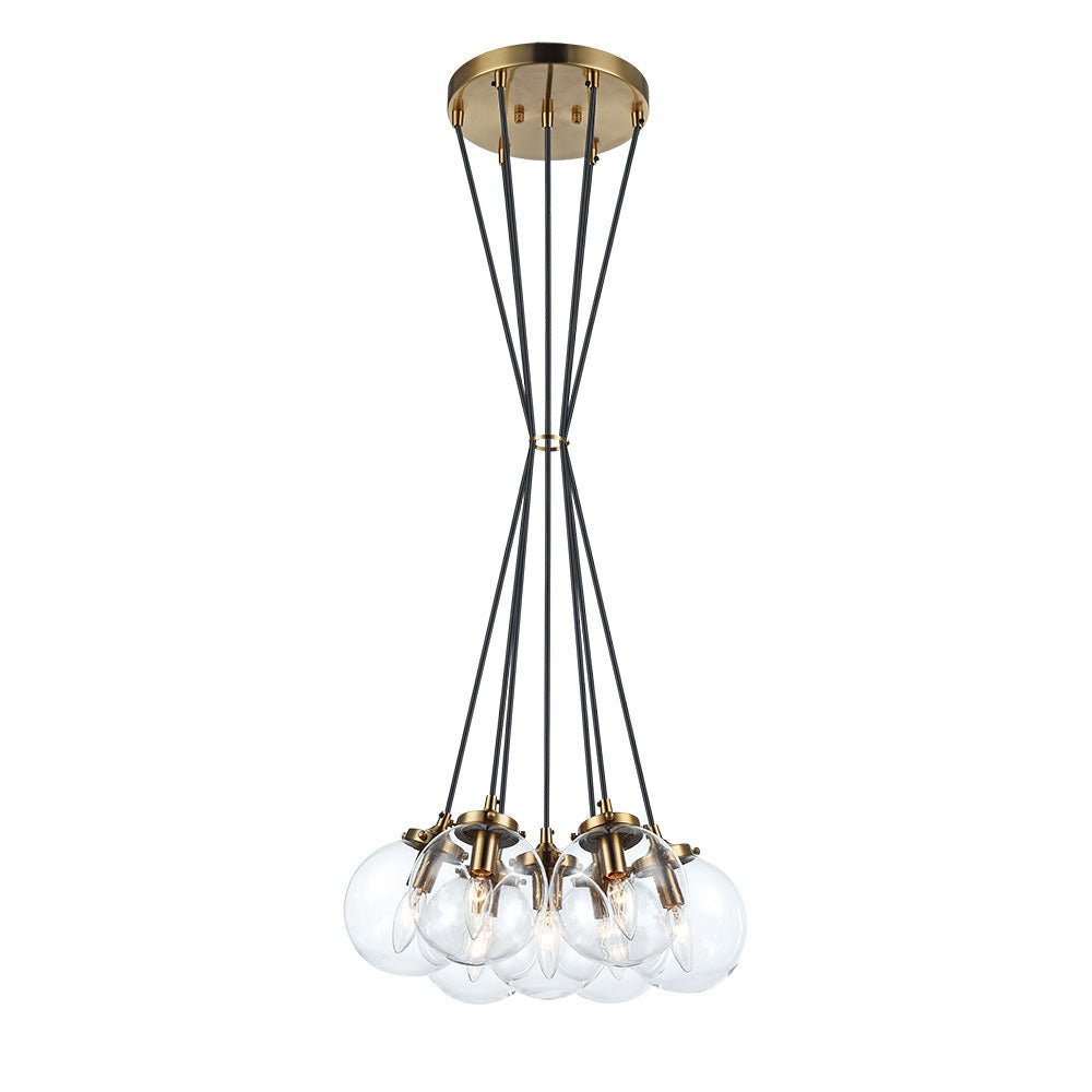 Suspension The Bougie - Laiton doré vieilli Clair 7x by Matteo Lighting | Luminaires & cie