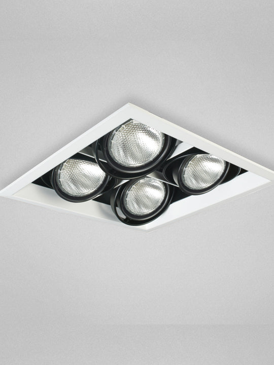 Techno Encastré Multiple 4L Carré PAR20 - Blanc + Noir by Eurofase | Luminaires & cie
