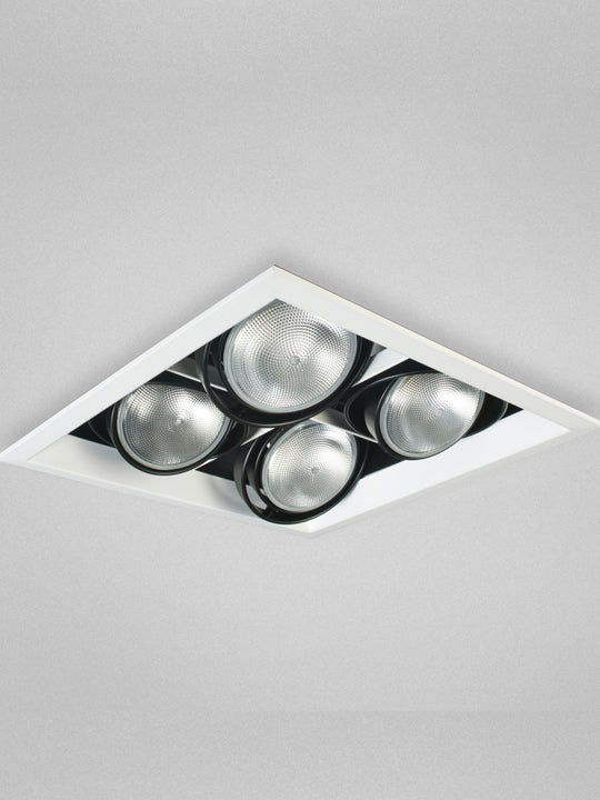 Techno Encastré Multiple 4L Carré PAR30 - Blanc + Noir by Eurofase | Luminaires & cie