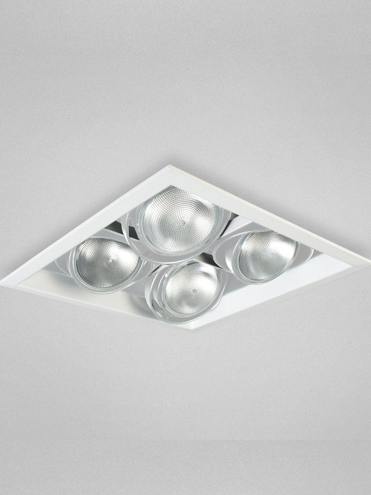 Techno Encastré Multiple 4L Carré PAR30 - Blanc + Blanc by Eurofase | Luminaires & cie