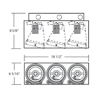 Techno Encastré Multiple Sans Cadre3L PAR30 - Blanc by Eurofase | Luminaires & cie